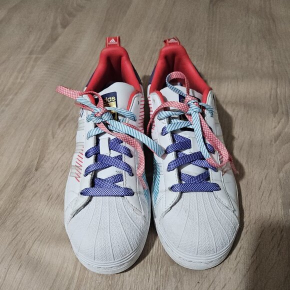 Adidas Size 5 Youth Girls Superstar J Chinese New Year Sneakers Polka Year Of Ox - Picture 3 of 7